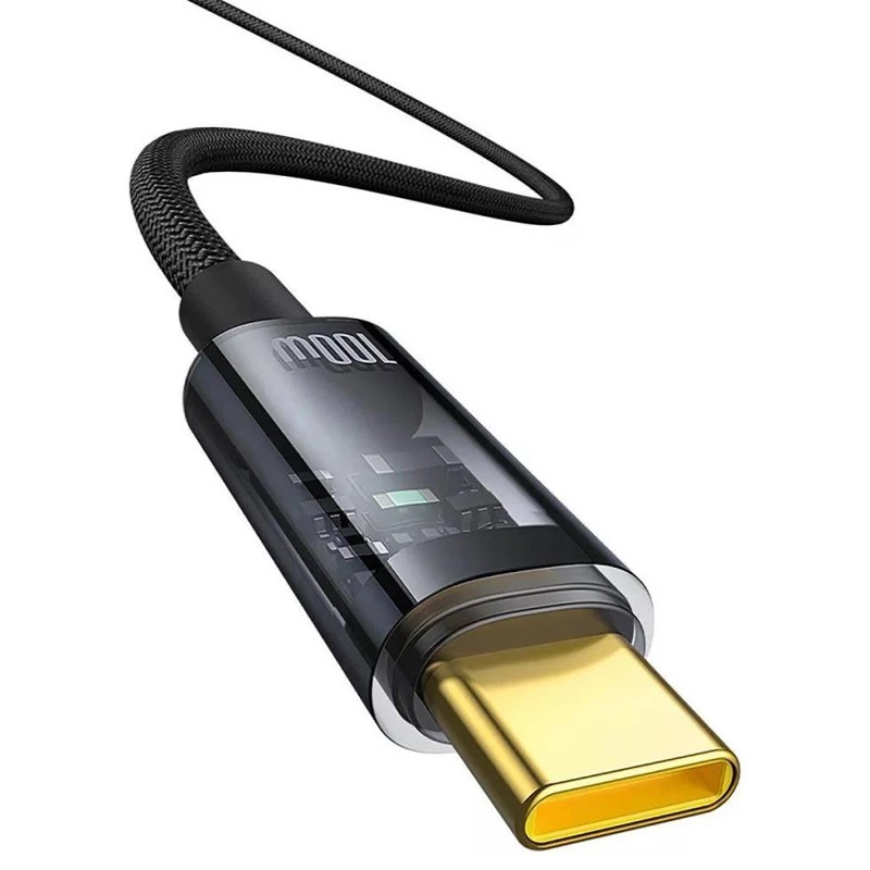 Дата кабель Baseus Explorer with Auto Shutdown Type-C to Type-C 100W (1m) (P103197031) – Cluster Black. Фото 4 з 7