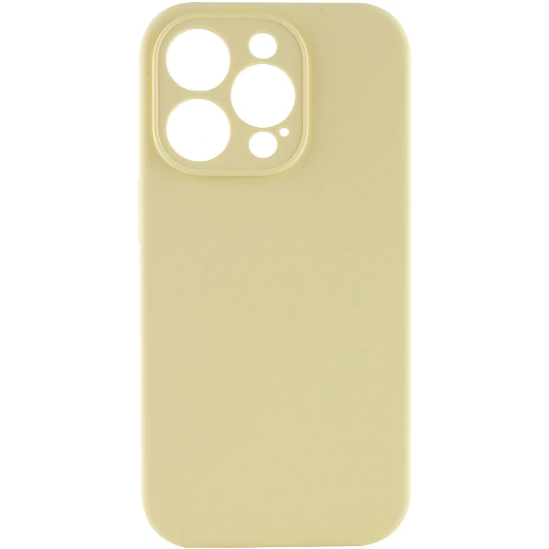 Чехол с защитой камеры Silicone Case для Apple iPhone 15 Pro (6.1") – Желтый / Mellow Yellow. Фото 1 из 6