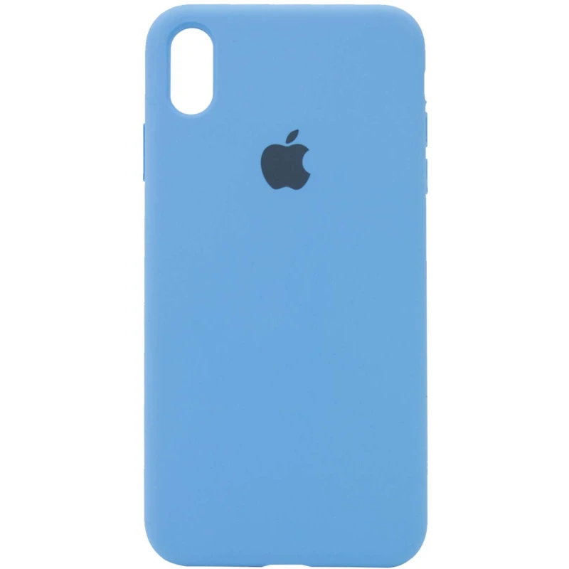 

Чехол Silicone Case с закрытым низом для Apple iPhone XS (5.8") (Голубой / Cornflower), Блакитний / cornflower