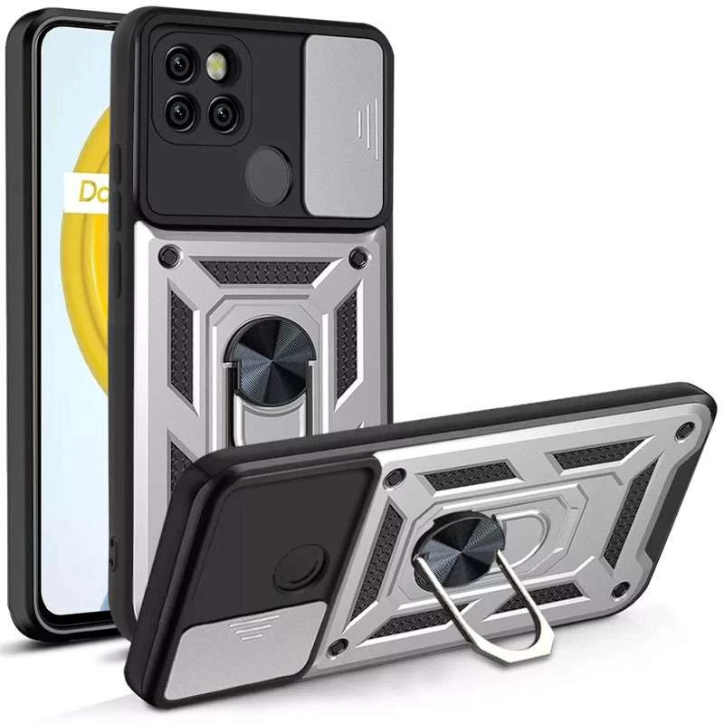 

Протиударний чохол Serge Ring з захистом камери на Realme C25Y (Срібний)