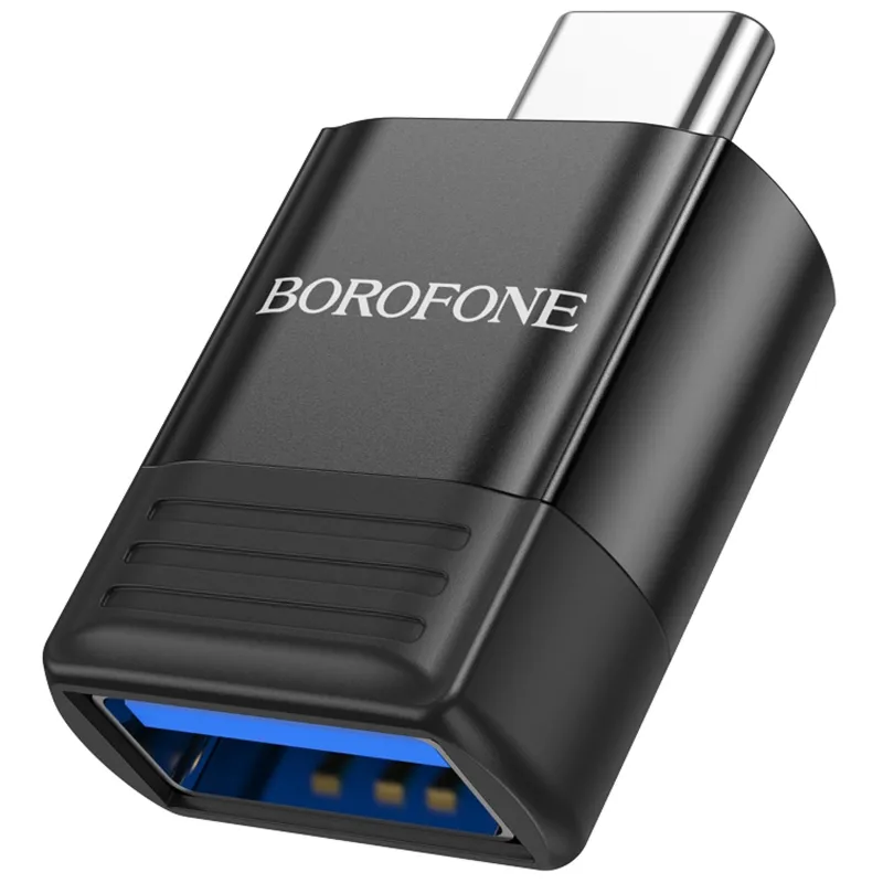 Перехідник Borofone BV18 Type-C male to USB female 3.0 – Black. Фото 1 з 4