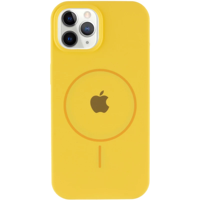 Чехол Silicone Armor Max with MagSafe для Apple iPhone 12 (6.1") – Желтый / Yellow. Фото 3 из 6