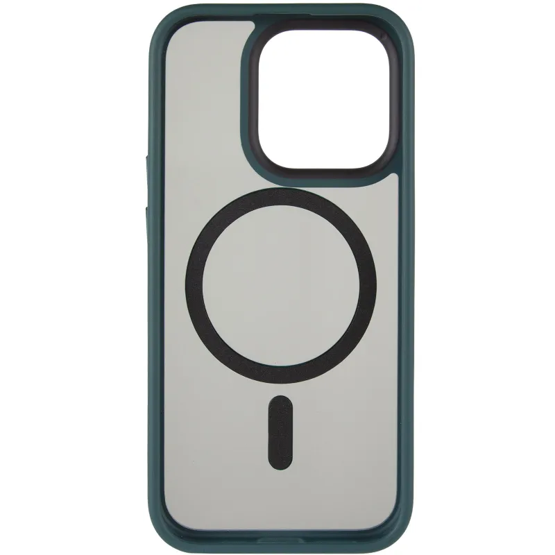 TPU+PC чохол Metal Buttons with Magnetic Fit для Apple iPhone 13 Pro Max (6.7") – Зелений / Dark Green. Фото 4 з 6