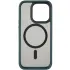 TPU+PC чехол Metal Buttons with Magnetic Fit для Apple iPhone 15 Pro (6.1") – Зеленый / Dark Green. Фото 5 из 7