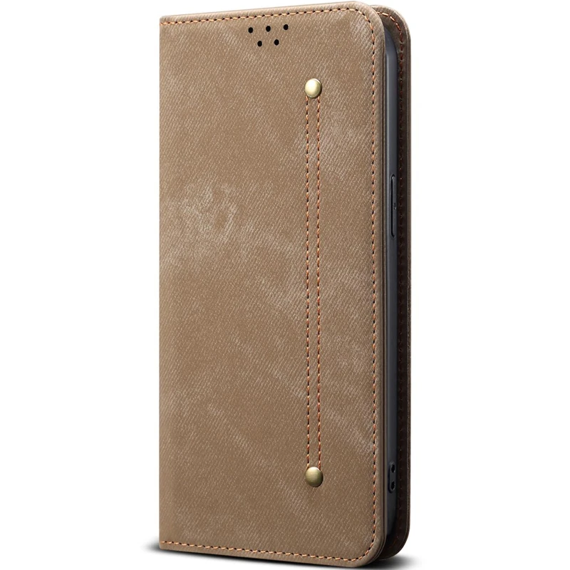 Шкіряний чохол-книжка Urban Denim series для Samsung Galaxy A17 4G/5G – Khaki. Фото 1 з 3