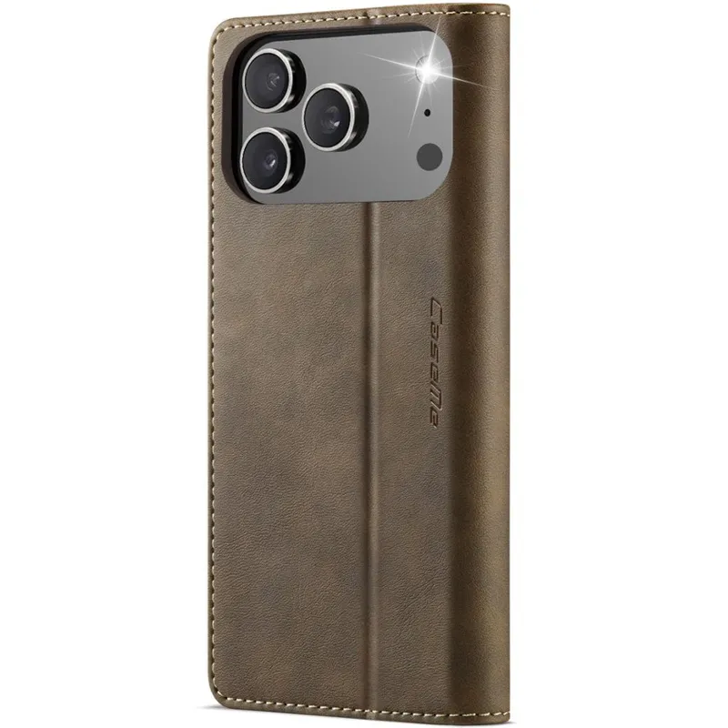 Шкіряний чохол-книжка CaseMe Velvet Matte для Apple iPhone 18 Pro Max – Coffee. Фото 3 з 5