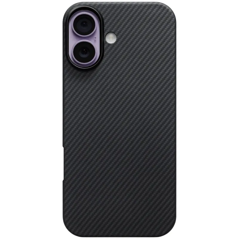 Чохол Aramid Fiber PTK Premium with MagSafe (NFC) для Apple iPhone 17 (6.3") – Black / Grey. Фото 2 з 2