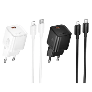 МЗП Hoco N66 Ingenious PD35W (1USB-C) + кабель Type-C to Lightning фото 1 з 2