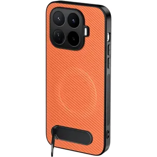 TPU+PC чохол Carbon Kickstand Magnetic Case для Xiaomi 17T — Orange