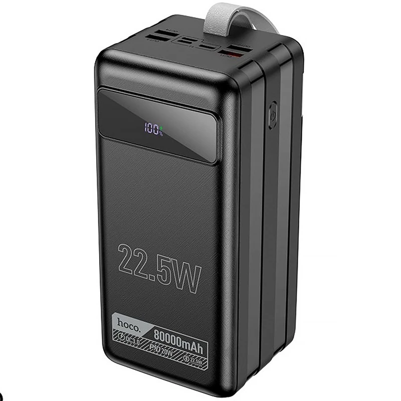 Портативное ЗУ Power Bank Hoco DB50 Great 22.5W 80000 mAh – Black. Фото 5 из 5