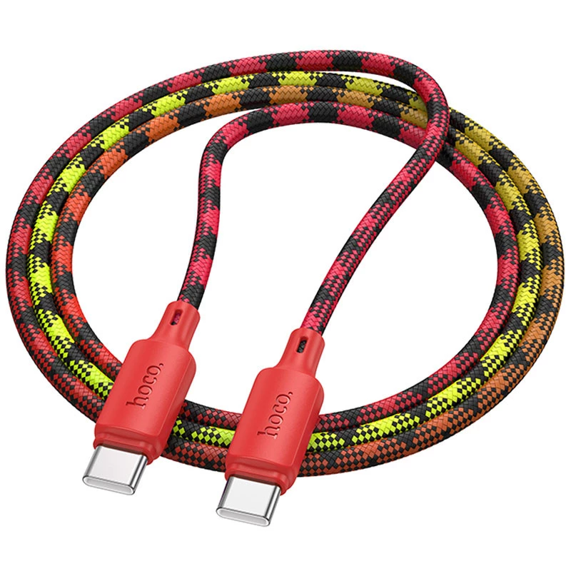 Дата кабель Hoco X116 Meridian Type-C to Type-C 60W (1m) – Gradient Red Mix. Фото 4 з 6