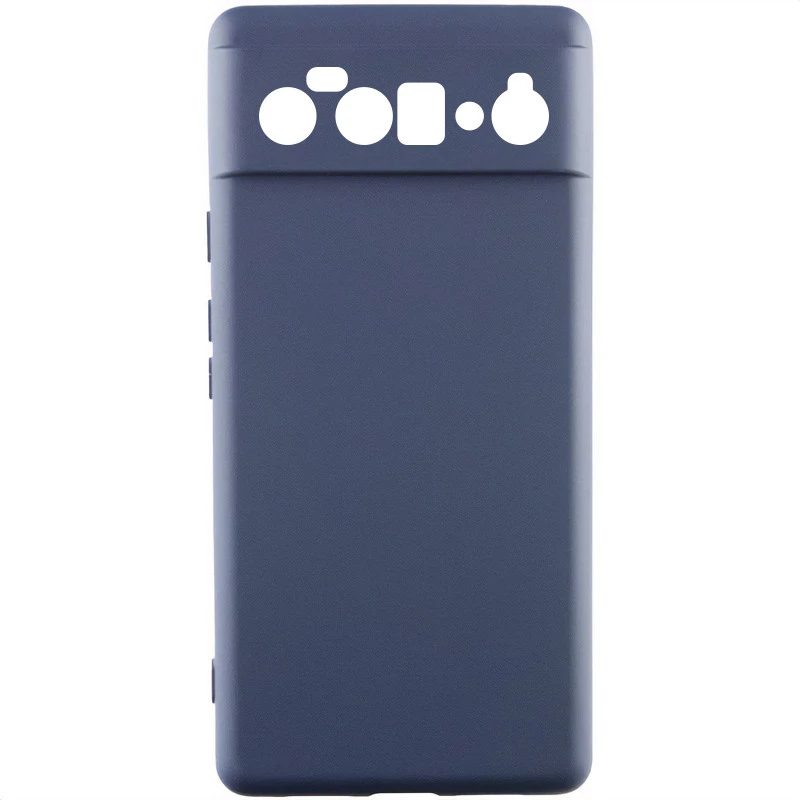 Кольоровий силіконовий чохол GETMAN із закритою камерою для Google Pixel 6 Pro – Синій / Midnight Blue. Фото 1 з 2
