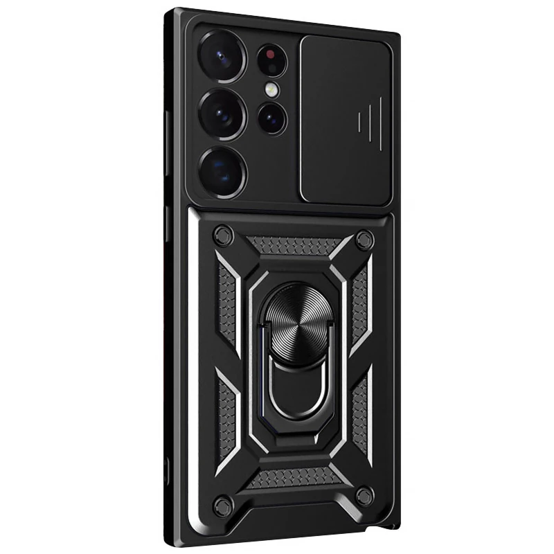 Удароміцний чохол Ummi Camshield Serge Ring (in box) для Samsung Galaxy S24 Ultra – Чорний. Фото 1 з 1