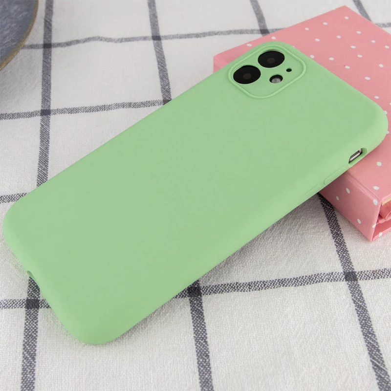 Чохол Silk Full Camera Protective (AA) NO LOGO для Apple iPhone 12 (6.1") – М'ятний / Mint. Фото 2 з 3