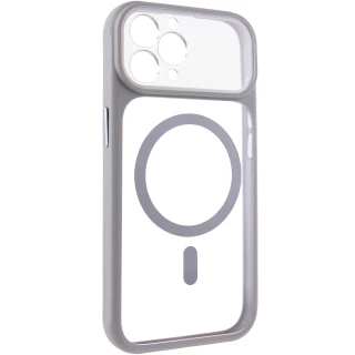 Чехол TPU+PC GETMAN Moon Clear with MagSafe для Apple iPhone 12 Pro Max (6.7") — Grey