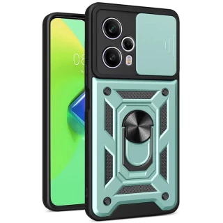 Ударопрочный чехол Serge Ring с защитой камеры для Xiaomi Poco F5 / Note 12 Turbo — Зеленый