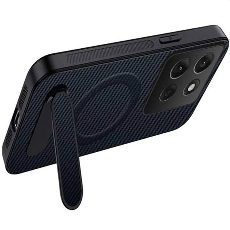 TPU+PC чохол Carbon Kickstand Magnetic Case для Motorola Moto G86 Power – Sapphire blue. Фото 2 з 2