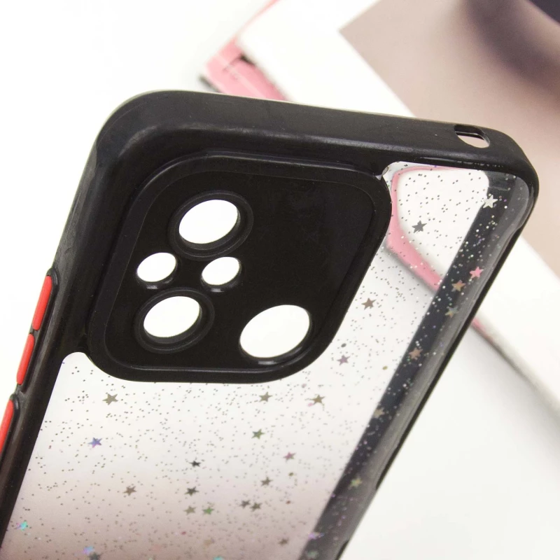 Чохол з блискітками та захистом камери на Xiaomi Redmi 12C / Poco C55 – Чорний. Фото 6 з 9