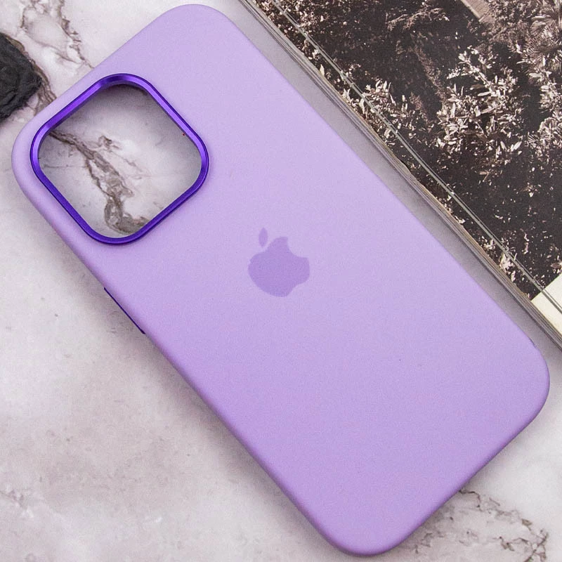 Чохол Silicone Case з металевими кнопками на Apple iPhone 14 Pro (6.1") – Бузковий / Lilac. Фото 8 з 9