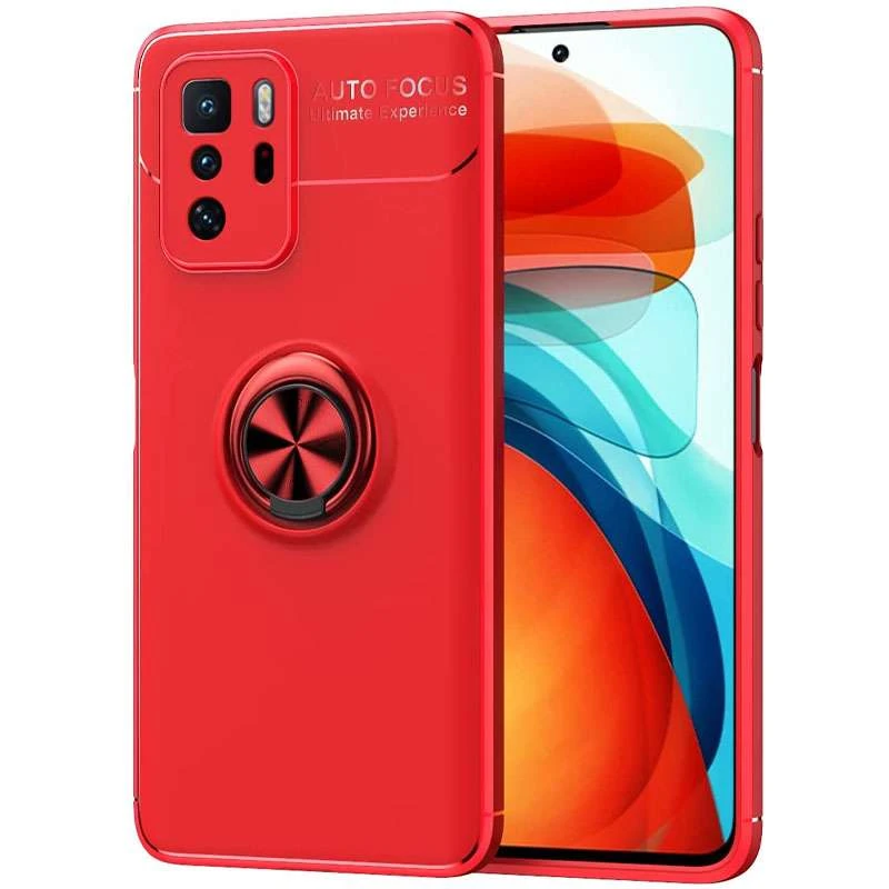 

Чехол Deen ColorRing с кольцом для Xiaomi Redmi Note 10 5G (Красный / Красный), Червоний / червоний