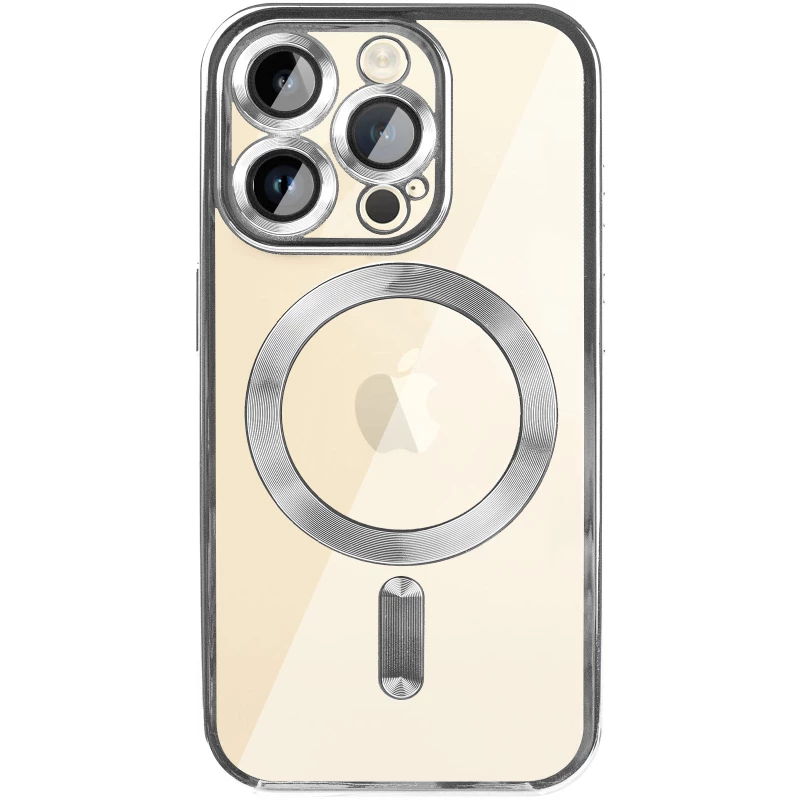 Хромовий TPU чохол з MagSafe на Apple iPhone 14 Pro (6.1") – silver. Фото 3 з 5