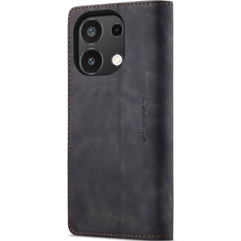 Шкіряний чохол-книжка CaseMe Velvet Nubuck для Xiaomi Redmi Note 13 4G – Black. Фото 4 з 6