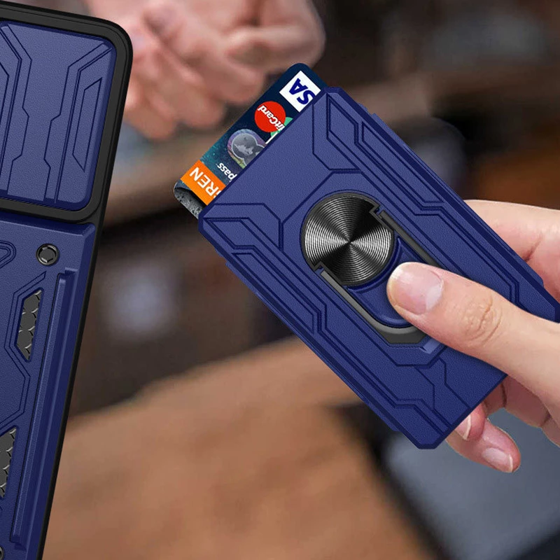 Ударостійкий чохол з відсіком для карток на Samsung Galaxy M35 – Blue. Фото 4 з 5