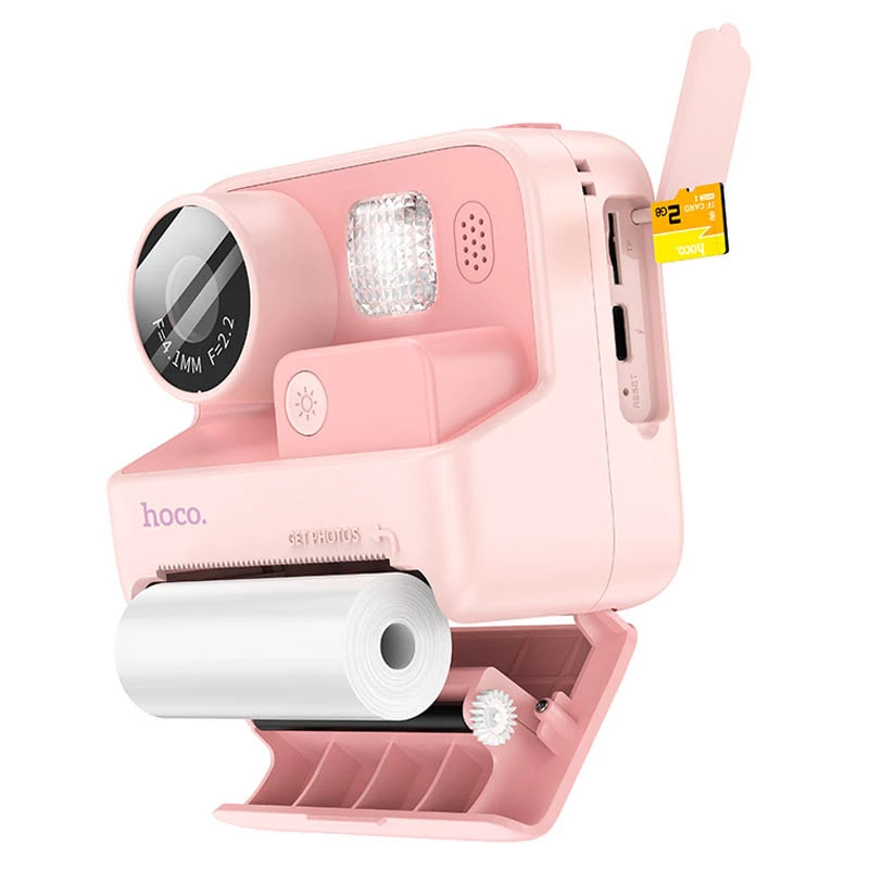 Дитяча фотокамера  моментальним друком Hoco DV200 Dual lens – Pink. Фото 3 з 6