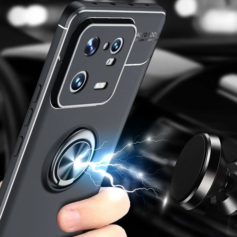 Чехол Deen ColorRing с кольцом для Xiaomi 13 Pro – Черный / Черный. Фото 4 из 5