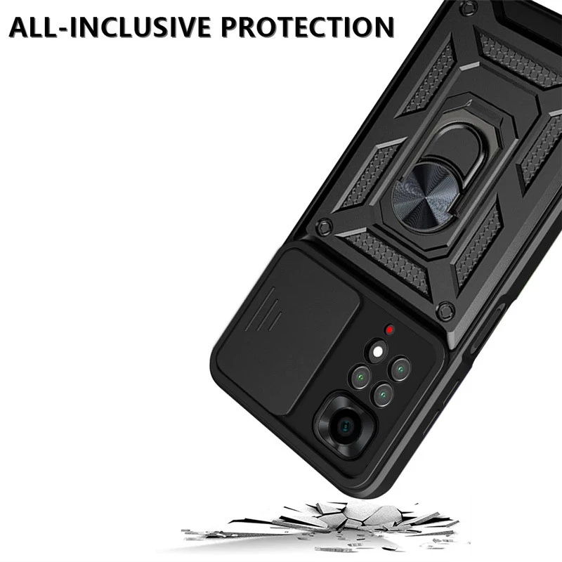 Протиударний чохол Serge Ring з захистом камери на Xiaomi Redmi Note 11 (Global) / Note 11S – Чорний. Фото 2 з 7