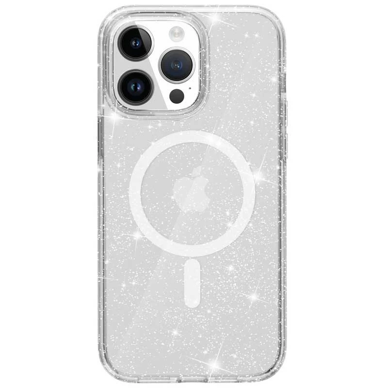 Чехол с блестками и MagSafe на Apple iPhone 16 Pro Max – Clear+Glitter. Фото 4 из 4