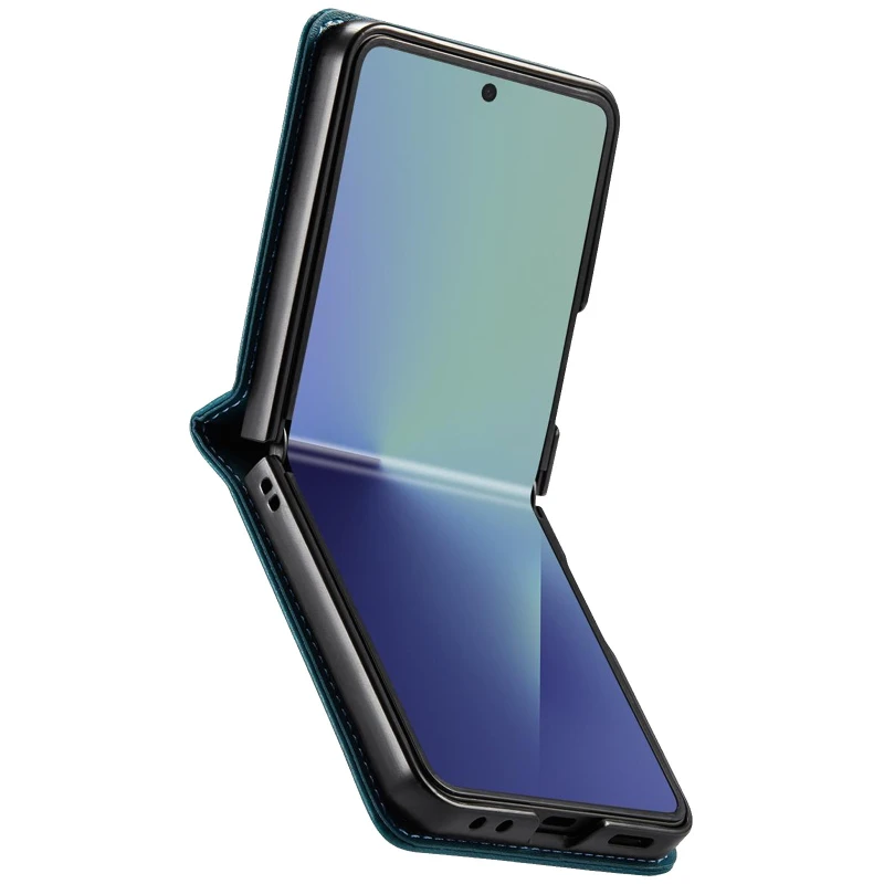 Кожаный чехол-книжка CaseMe Velvet Matte для Samsung Galaxy Z Flip7 – Green. Фото 5 из 5