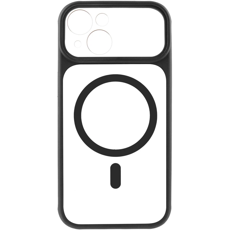 Чохол TPU GETMAN Moon Clear with MagSafe для Apple iPhone 15 (6.1") – Black. Фото 5 з 8
