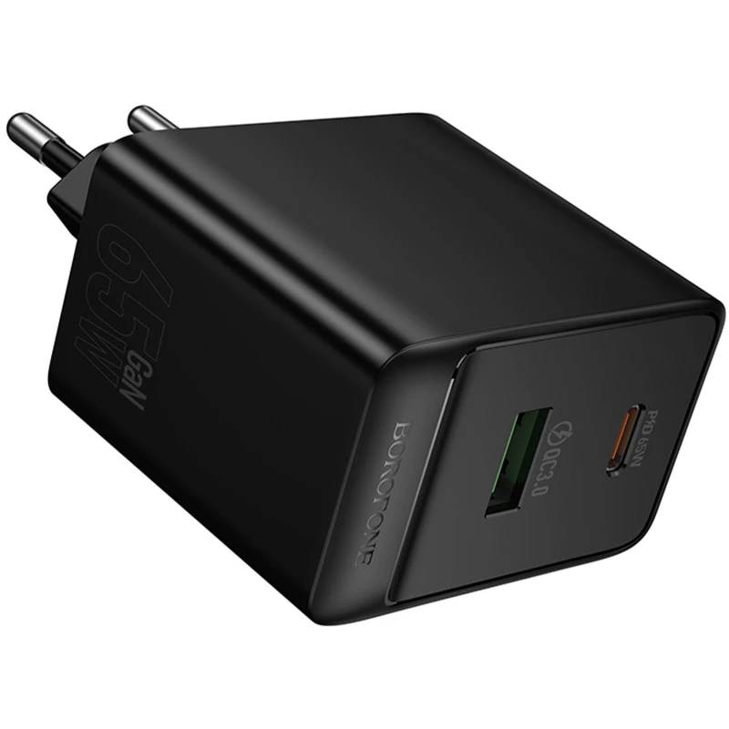 МЗП Borofone BAS17A Erudite PD65W+QC3.0 (1USB-A/1C) – Black. Фото 4 з 6