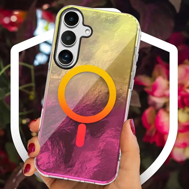 Силиконовый чехол Shiny Mountain (MagFit) для Samsung Galaxy S23 FE – Yellow / Pink. Фото 3 из 4