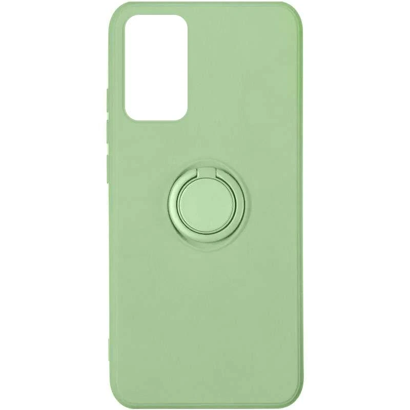 

Кольоровий силіконовий чохол з кільцем на Samsung Galaxy A02s (М'ятний / Mint)