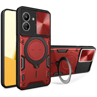 Ударопрочный чехол Bracket Ringstand с защитной шторкой для камеры для Xiaomi Redmi 13C фото 1 из 6