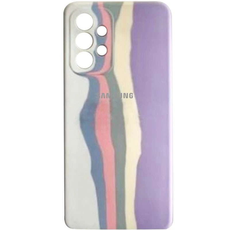 

Чохол Silicone Case Райдуга з закритим низом на Samsung Galaxy A53 5G (Білий / Бузковий)