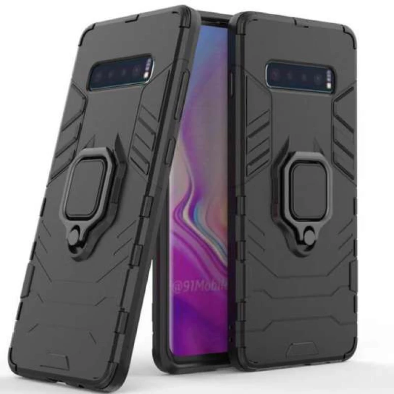 

Протиударний чохол Transformer з кільцем на Samsung Galaxy S10+ (Чорний / Soul Black)