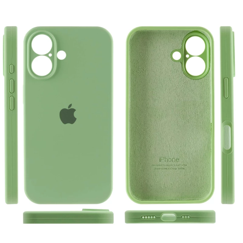 Чохол Silicone Case з захистом камери на Apple iPhone 16 Plus – М'ятний / Mint. Фото 4 з 8