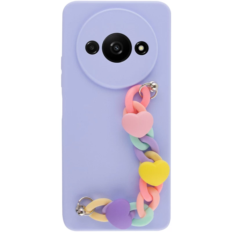Чохол Heart з ланцюгом на Xiaomi Redmi A3 – Lilac Blue. Фото 3 з 9