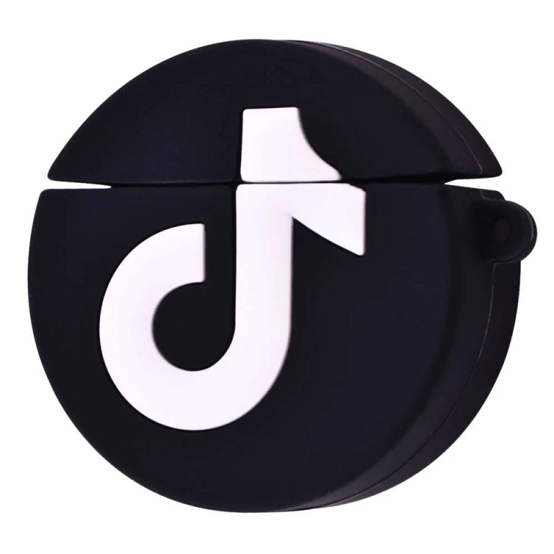 

Силиконовый футляр Logo series для наушников AirPods 1/2 + карабин (TikTok)