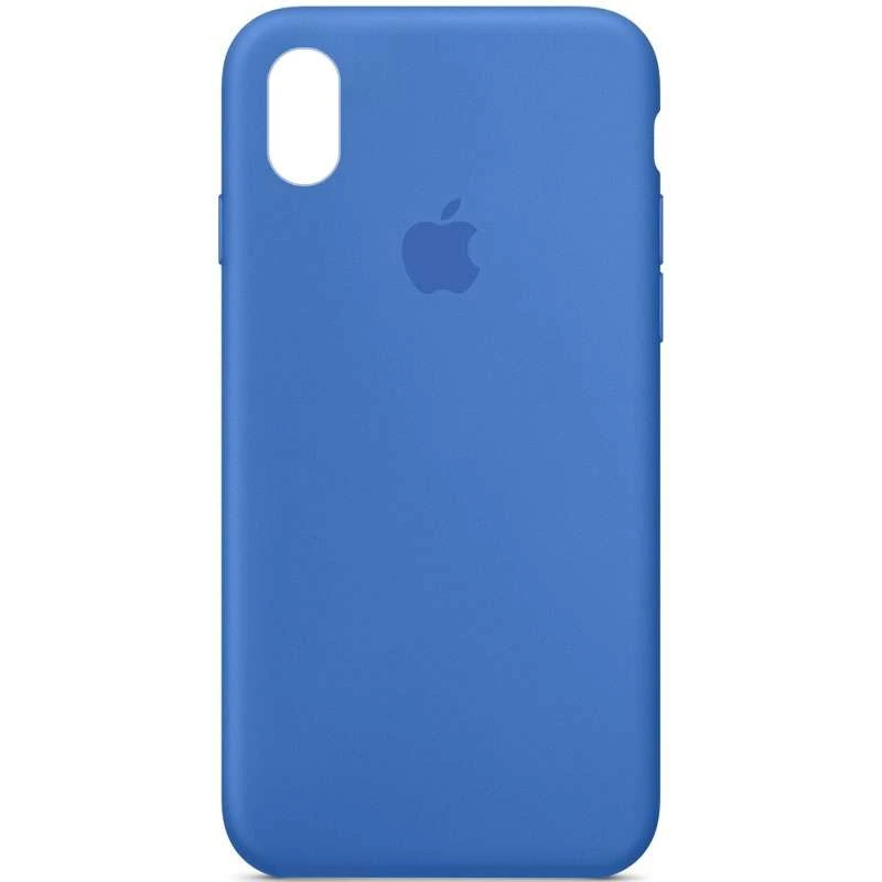 Чехол Silicone Case с закрытым низом для Apple iPhone XS Max (6.5") – Синий / Capri Blue. Фото 1 из 2