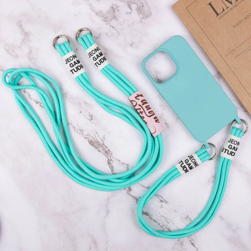 Чохол TPU two straps California на Apple iPhone 13 Pro (6.1") – Бірюзовий / Marine Green. Фото 7 з 7