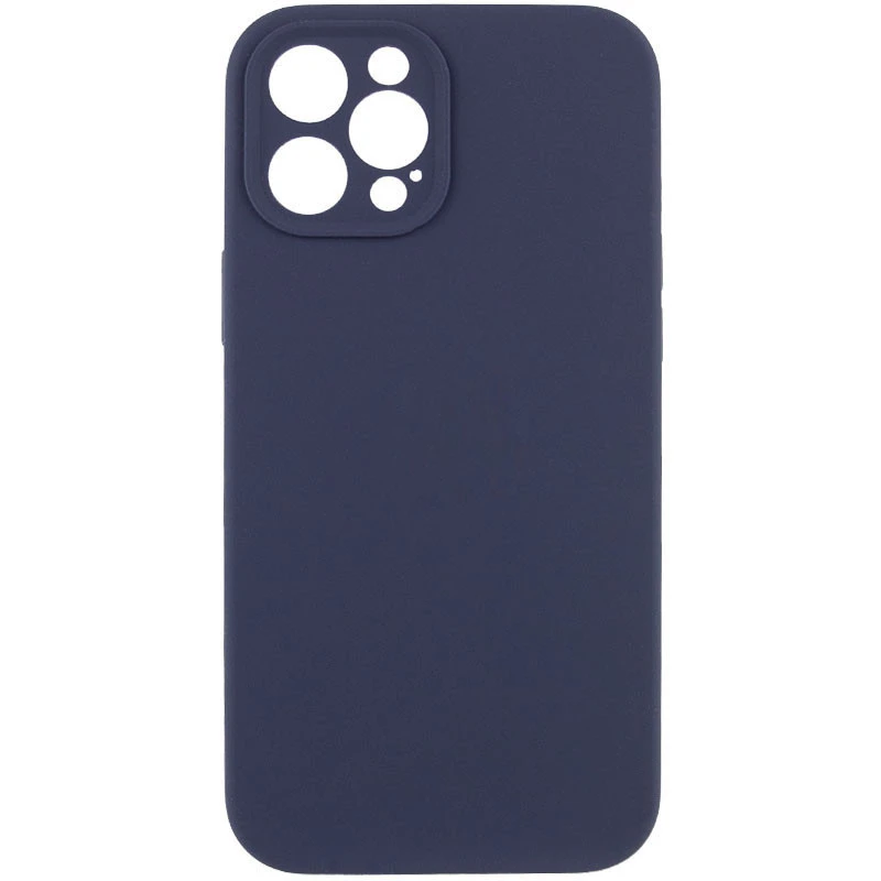 Чехол с защитой камеры Silicone Case для Apple iPhone 12 Pro (6.1") – Темно-синий / Midnight blue. Фото 1 из 6