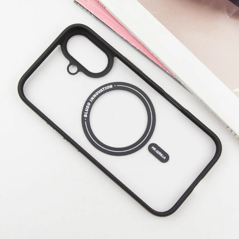 TPU+PC чохол Blueo Skin Friendly Frosted with MagSafe для Apple iPhone 16 – Чорний / Black. Фото 3 з 6