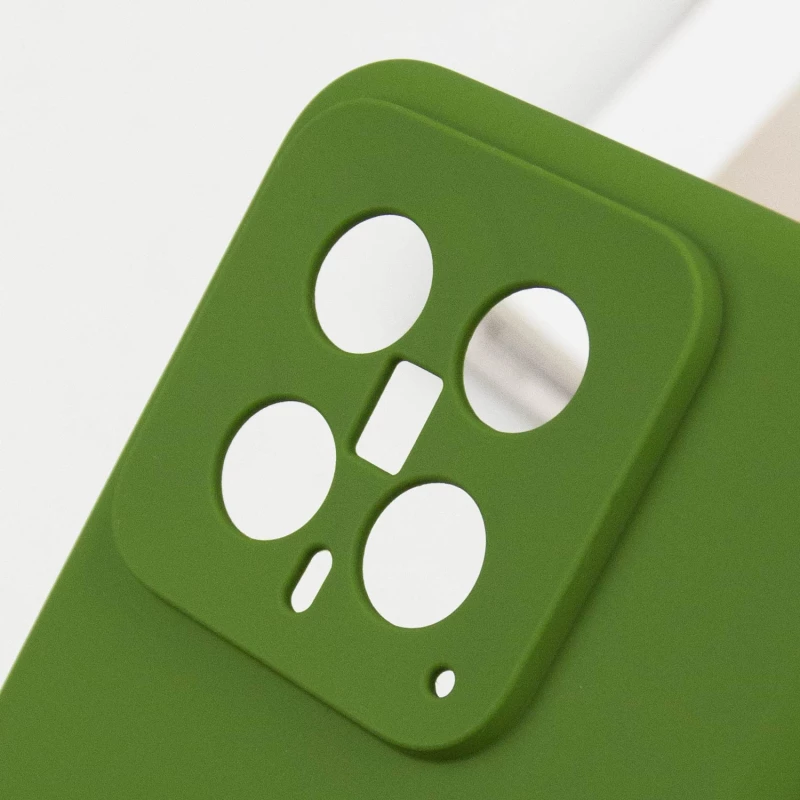 Чохол Silicone Case Lakshmi Plus з закритою камерою на Xiaomi 14 – Зелений / Dark green. Фото 10 з 10