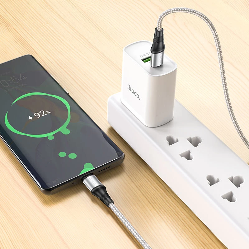 Дата кабель Hoco X50 "Excellent" Type-C to Type-C (1m) – Сірий. Фото 5 з 6