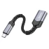 Переходник Hoco UA24 Type-C male to USB female 3.0 – Metal gray. Фото 3 из 6