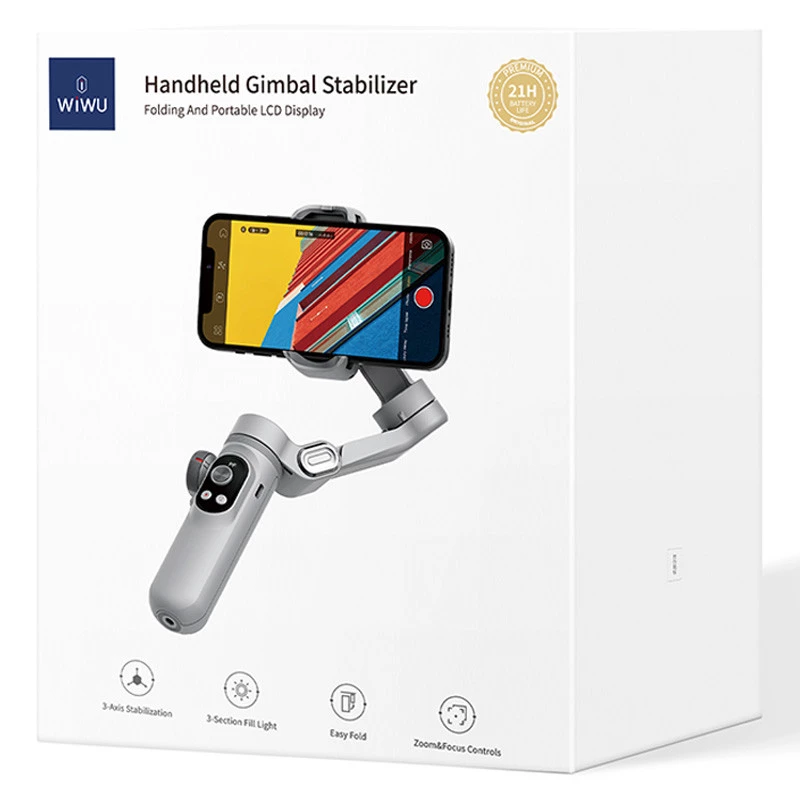 Стабилизатор WIWU Wi-SE007 3-Axis Stabilized Gimbal Stick – Grey. Фото 6 из 8